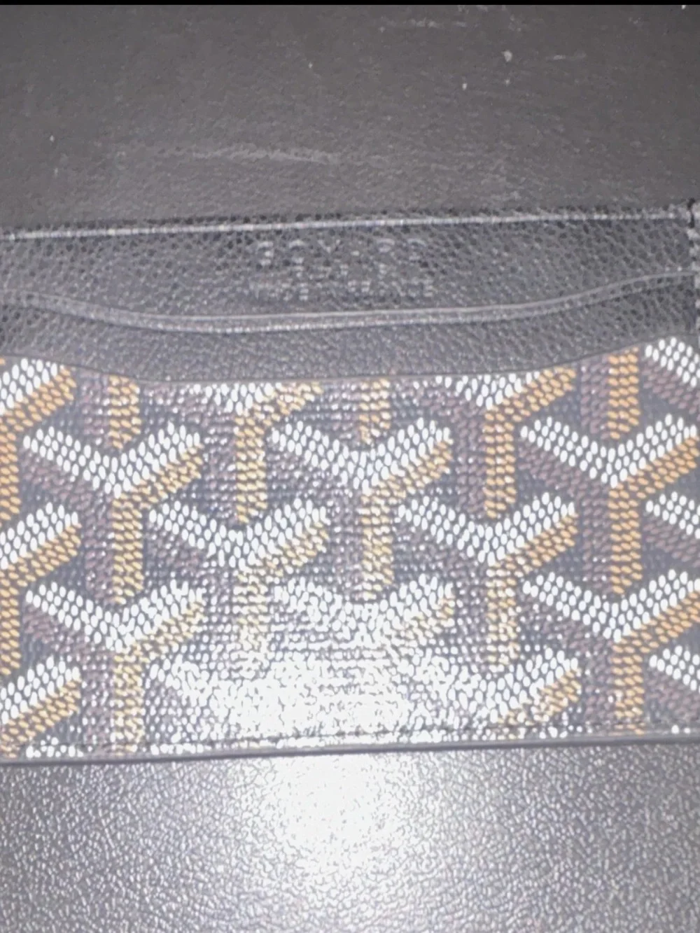 Goyard Black & Brown Signature Leather Card Holder